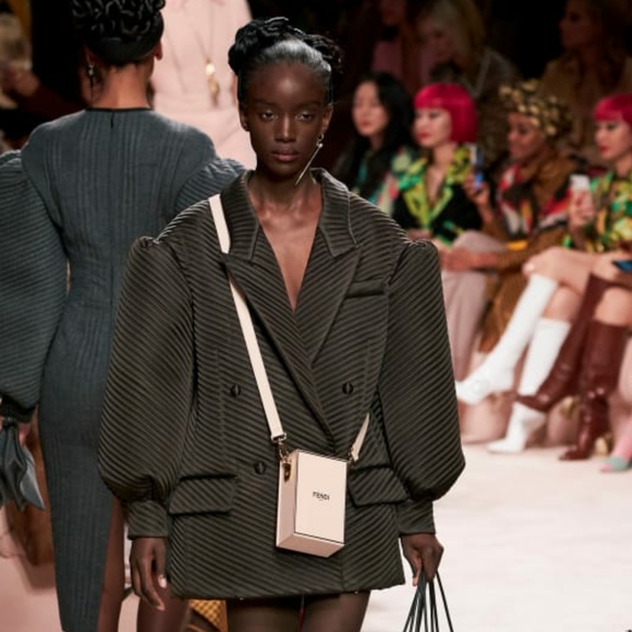 FENDI Bag Runway 2020-2021 Spring collection - vertical leather pink box bag - Picture 3 of 16